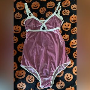 Solstice Intimates pink velvet bodysuit